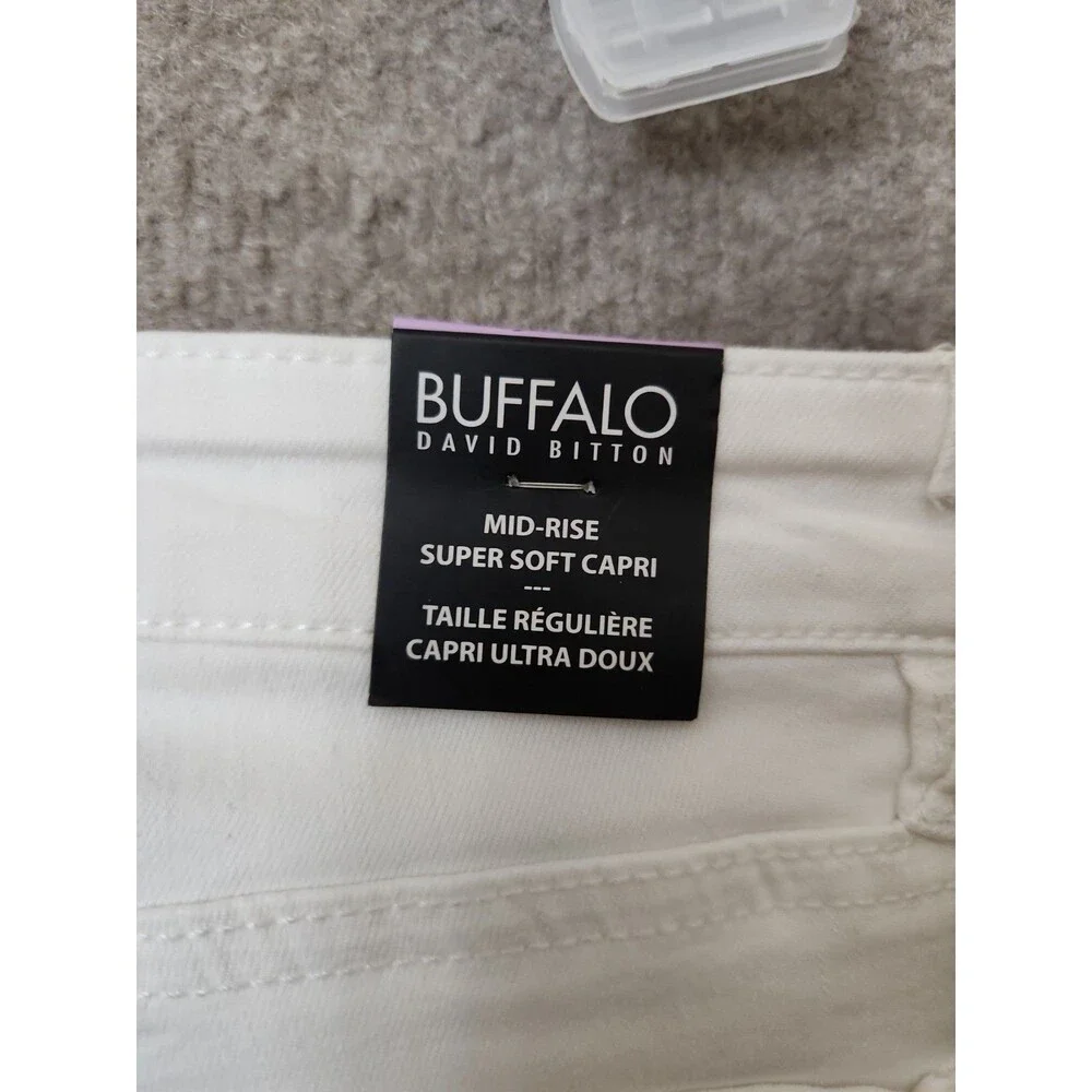 Buffalo David Bitton Aubrey Super Soft Capri Jeans Womens 4 27 White NEW